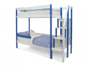 Двухъярусная кровать Svogen с бортиком синий-белый в Качканаре - kachkanar.magazinmebel.ru | фото - изображение 1