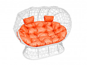 Кокон Лежебока на подставке с ротангом оранжевая подушка в Качканаре - kachkanar.magazinmebel.ru | фото - изображение 1