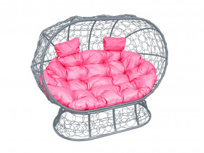 Кокон Лежебока на подставке с ротангом розовая подушка в Качканаре - kachkanar.magazinmebel.ru | фото