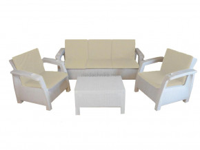Комплект уличной мебели Yalta Premium Terrace Triple Set белый в Качканаре - kachkanar.magazinmebel.ru | фото