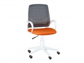 Кресло оператора Ирис white стандарт черный/оранжевый в Качканаре - kachkanar.magazinmebel.ru | фото