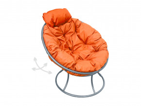 Кресло Папасан мини пружинка без ротанга оранжевая подушка в Качканаре - kachkanar.magazinmebel.ru | фото