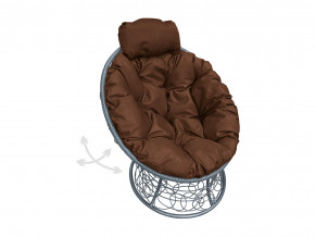 Кресло Папасан мини пружинка с ротангом коричневая подушка в Качканаре - kachkanar.magazinmebel.ru | фото - изображение 1