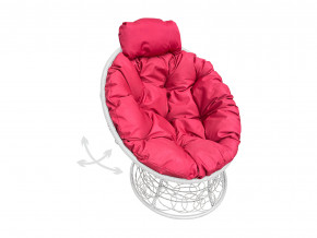 Кресло Папасан мини пружинка с ротангом красная подушка в Качканаре - kachkanar.magazinmebel.ru | фото