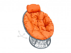 Кресло Папасан мини пружинка с ротангом оранжевая подушка в Качканаре - kachkanar.magazinmebel.ru | фото