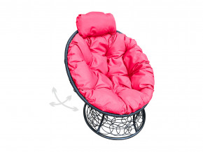 Кресло Папасан мини пружинка с ротангом розовая подушка в Качканаре - kachkanar.magazinmebel.ru | фото - изображение 1