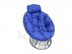 Кресло Папасан мини пружинка с ротангом синяя подушка в Качканаре - kachkanar.magazinmebel.ru | фото - изображение 1