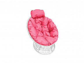 Кресло Папасан мини с ротангом розовая подушка в Качканаре - kachkanar.magazinmebel.ru | фото - изображение 1