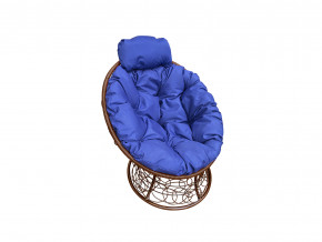 Кресло Папасан мини с ротангом синяя подушка в Качканаре - kachkanar.magazinmebel.ru | фото - изображение 1