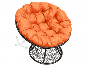 Кресло Папасан пружинка с ротангом оранжевая подушка в Качканаре - kachkanar.magazinmebel.ru | фото