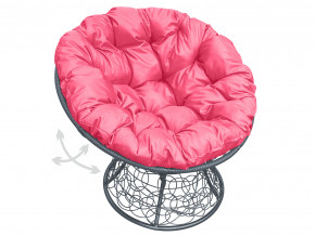 Кресло Папасан пружинка с ротангом розовая подушка в Качканаре - kachkanar.magazinmebel.ru | фото