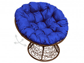 Кресло Папасан пружинка с ротангом синяя подушка в Качканаре - kachkanar.magazinmebel.ru | фото - изображение 1
