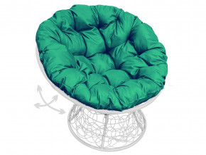 Кресло Папасан пружинка с ротангом зелёная подушка в Качканаре - kachkanar.magazinmebel.ru | фото - изображение 1