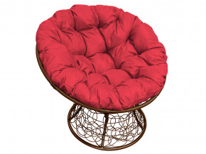 Кресло Папасан с ротангом красная подушка в Качканаре - kachkanar.magazinmebel.ru | фото