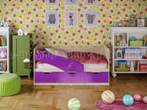 Кровать Бабочки 1600 Фиолетовый металлик в Качканаре - kachkanar.magazinmebel.ru | фото
