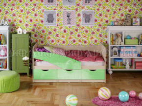 Кровать Бабочки 1800 Салатовый металлик в Качканаре - kachkanar.magazinmebel.ru | фото