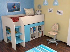 Кровать чердак Теремок 2 Голубой в Качканаре - kachkanar.magazinmebel.ru | фото