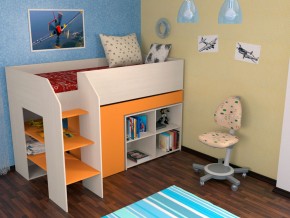 Кровать чердак Теремок 2 Оранжевый в Качканаре - kachkanar.magazinmebel.ru | фото