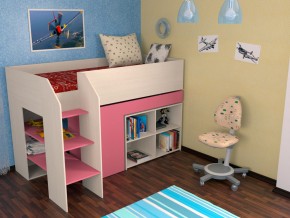 Кровать чердак Теремок 2 Розовый в Качканаре - kachkanar.magazinmebel.ru | фото