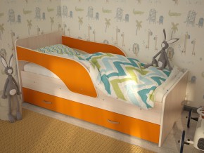 Кровать детская Максимка млечный дуб-оранж в Качканаре - kachkanar.magazinmebel.ru | фото - изображение 1