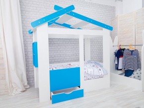 Кровать детская Теремок с ящиком лазурь в Качканаре - kachkanar.magazinmebel.ru | фото