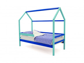 Кровать-домик Svogen с бортиком мятно-синий в Качканаре - kachkanar.magazinmebel.ru | фото - изображение 1