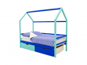 Кровать-домик Svogen с ящиками мятно-синий в Качканаре - kachkanar.magazinmebel.ru | фото