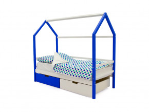 Кровать-домик Svogen с ящиками сине-белый в Качканаре - kachkanar.magazinmebel.ru | фото