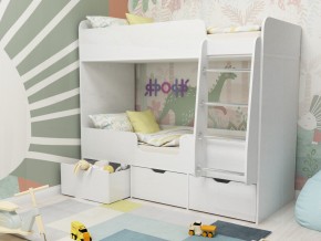 Кровать двухъярусная Малыш двойняшка белый в Качканаре - kachkanar.magazinmebel.ru | фото - изображение 1