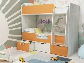 Кровать двухъярусная Малыш двойняшка винтерберг-оранжевый в Качканаре - kachkanar.magazinmebel.ru | фото
