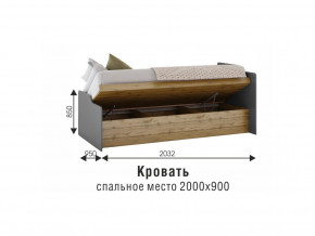 Кровать Харви белый/вотан в Качканаре - kachkanar.magazinmebel.ru | фото - изображение 3