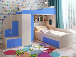 Кровать Кадет 2 Дуб молочный-голубой в Качканаре - kachkanar.magazinmebel.ru | фото