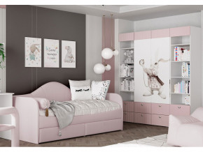 Кровать с мягкой обивкой Алиса ПМ-332.18 велюр розовый в Качканаре - kachkanar.magazinmebel.ru | фото - изображение 3