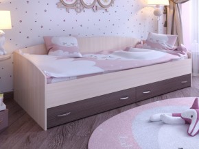 Кровать с выкатными ящиками Дуб молочный-Бодего в Качканаре - kachkanar.magazinmebel.ru | фото