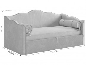 Кровать софа Лея 900 велюр латте/крем в Качканаре - kachkanar.magazinmebel.ru | фото - изображение 2