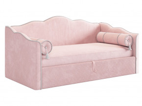 Кровать софа Лея 900 велюр нежно-розовый/галька в Качканаре - kachkanar.magazinmebel.ru | фото