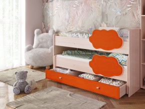 Кровать Соник с ящиком млечный дуб-оранж в Качканаре - kachkanar.magazinmebel.ru | фото - изображение 1