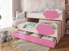 Кровать Соник с ящиком млечный дуб-розовый в Качканаре - kachkanar.magazinmebel.ru | фото