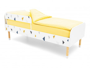 Кровать Stumpa Классика с бортиком рисунок Треугольники желтый, синий в Качканаре - kachkanar.magazinmebel.ru | фото
