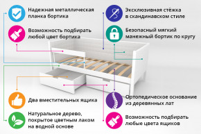 Кровать-тахта Svogen мягкая с ящиками и бортиком с фото белый/мишки в Качканаре - kachkanar.magazinmebel.ru | фото - изображение 2