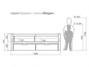 Кровать-тахта Svogen с ящиками и бортиком бежевый-белый в Качканаре - kachkanar.magazinmebel.ru | фото - изображение 3