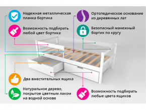 Кровать-тахта Svogen с ящиками и бортиком бежевый-белый в Качканаре - kachkanar.magazinmebel.ru | фото - изображение 4