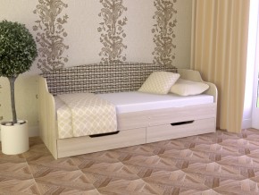 Кровать Юниор Тип 2 Микровелюр-плетенка светлая 800х1600 в Качканаре - kachkanar.magazinmebel.ru | фото