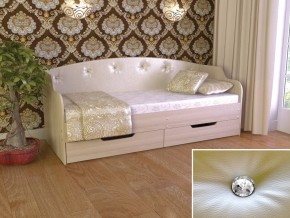 Кровать Юниор Тип 2 шимо светлый/белый перламутр 800х1600 в Качканаре - kachkanar.magazinmebel.ru | фото
