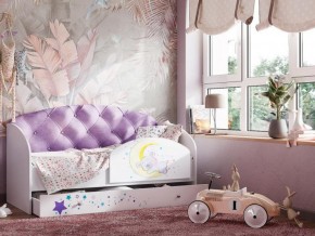 Кровать Звездочка с бортиком Белый-фиолетовый в Качканаре - kachkanar.magazinmebel.ru | фото
