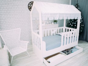 Кроватка-Домик с ящиком белая в Качканаре - kachkanar.magazinmebel.ru | фото