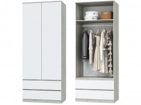 Шкаф для одежды 2х дверный с ящиками Лори дуб серый, белый в Качканаре - kachkanar.magazinmebel.ru | фото