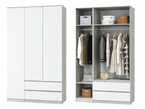 Шкаф для одежды трехдверный Лори дуб серый, белый в Качканаре - kachkanar.magazinmebel.ru | фото
