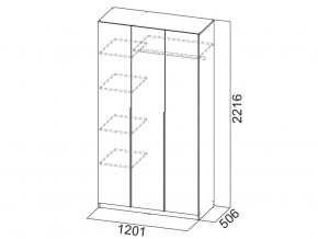 Шкаф ШК 05 графит 1200 мм в Качканаре - kachkanar.magazinmebel.ru | фото - изображение 2