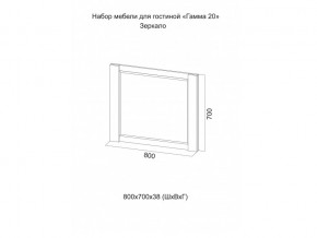 Зеркало Гамма 20 Ясень анкор светлый/Венге в Качканаре - kachkanar.magazinmebel.ru | фото - изображение 2